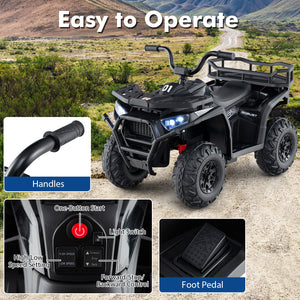 24V Kids Ride on Electric ATV Quad Car with Realistic Sounds and  LED Lights