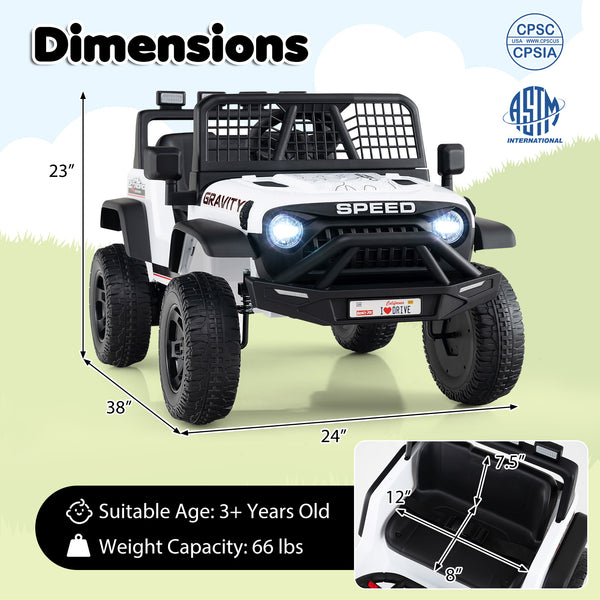24V Ride On Car for Kids with Parent Remote Control and Music