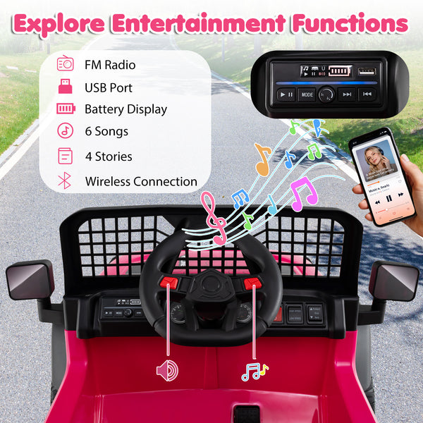24V Ride On Car for Kids with Parent Remote Control and Music