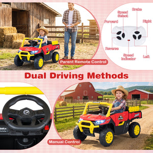 24V Ride On Dump Truck Car Off-Road with Remote Control and Music