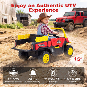 24V Ride On Dump Truck Car Off-Road with Remote Control and Music