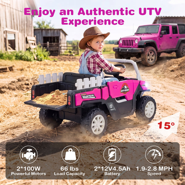 24V Ride On Dump Truck Car Off-Road with Remote Control and Music