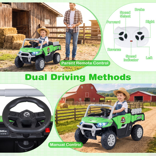 24V Ride On Dump Truck Car Off-Road with Remote Control and Music