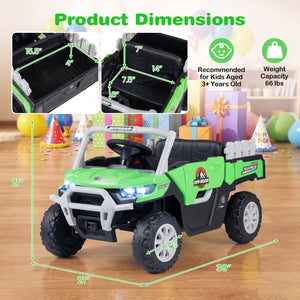 24V Ride On Dump Truck Car Off-Road with Remote Control and Music