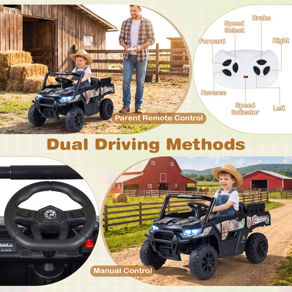 24V Ride On Dump Truck Car Off-Road with Remote Control and Music