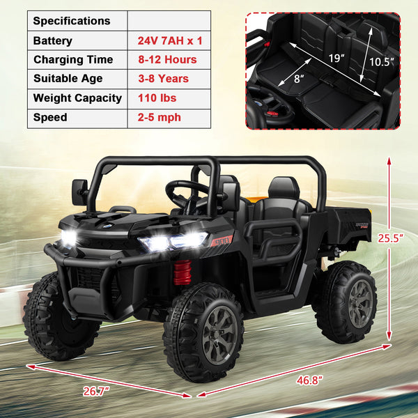 24V Ride On Kids Car with Dump Bed and Remote Control