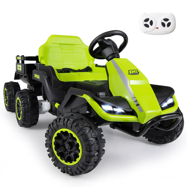 24V Ride on Tractor with Detachable Trailer and Music for Boys Girls