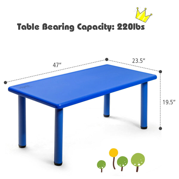 Kids Plastic Rectangular Learn and Play Table at angle 14, perfect for fun and learning in any playroom.