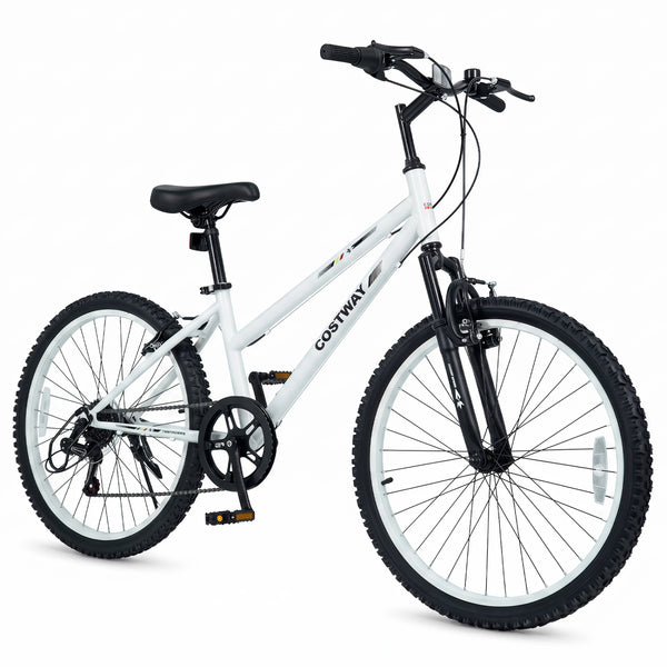 Kids Mountain Bike Adjustable with 7 Speed and Suspension Fork