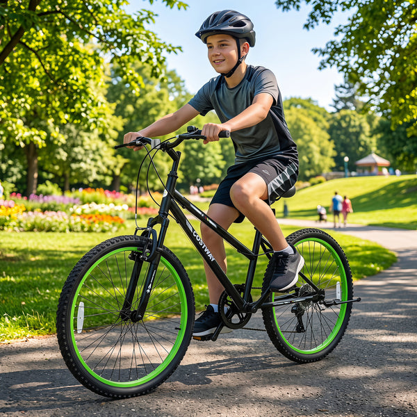 Kids Mountain Bike Adjustable with 7 Speed and Suspension Fork