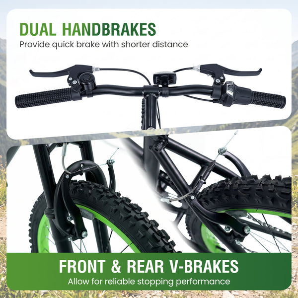 Kids Mountain Bike Adjustable with 7 Speed and Suspension Fork