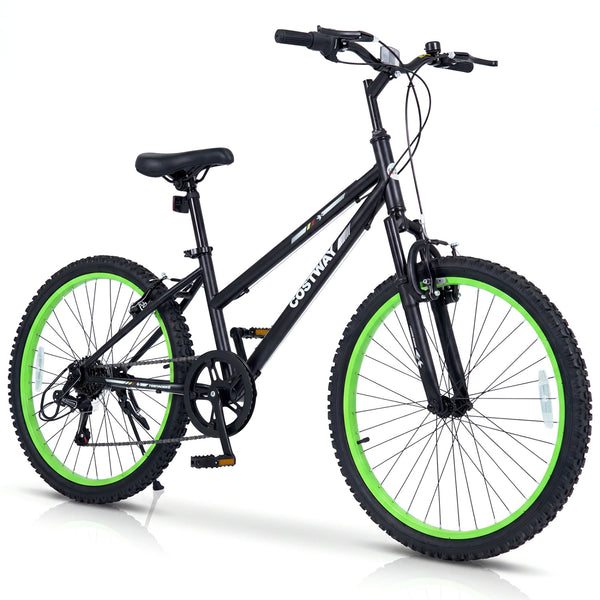 Kids Mountain Bike Adjustable with 7 Speed and Suspension Fork