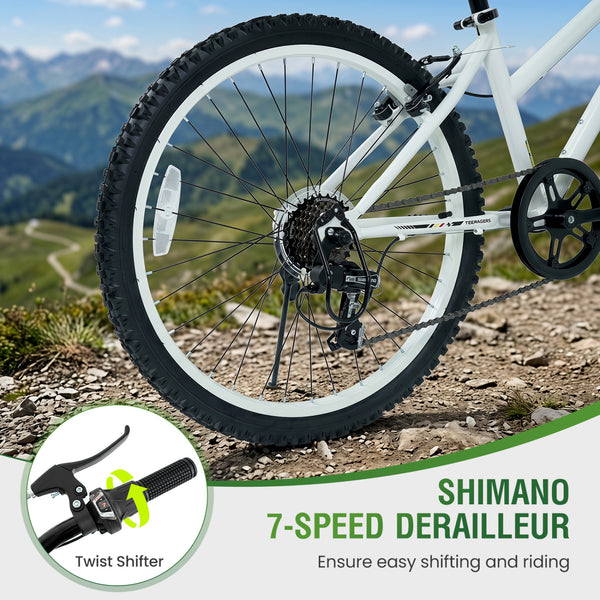 Kids Mountain Bike Adjustable with 7 Speed and Suspension Fork