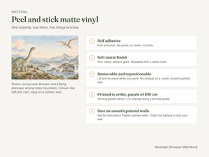 Watercolor Mountain Dinosaur Wall Mural, image 7