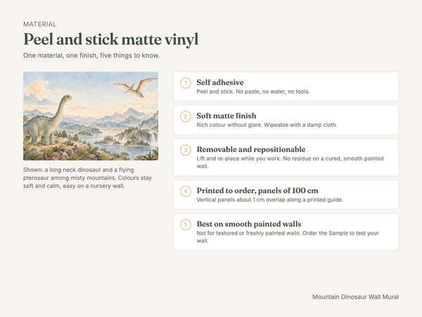 Watercolor Mountain Dinosaur Wall Mural, image 7