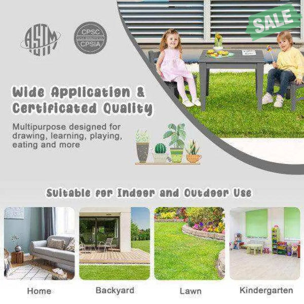 25.5 Inch Square Kids Activity Play Table-Blue Kids Table & Chair Sets