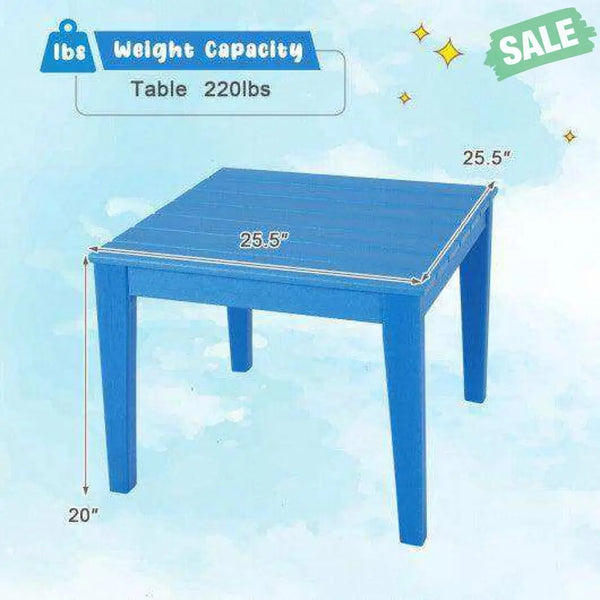 25.5 Inch Square Kids Activity Play Table-Blue Kids Table & Chair Sets