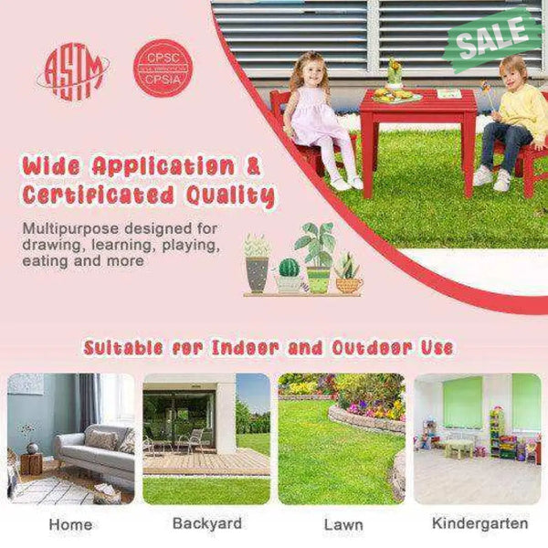 25.5 Inch Square Kids Activity Play Table-Blue Kids Table & Chair Sets