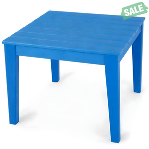Blue 25.5-inch square kids activity play table, perfect for playtime and creativity, shown from angle 3.