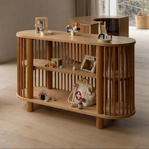 Oak Two Tiered Fluted Shelf