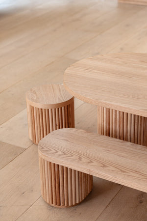 Fluted Oval Kids Table – Solid European Oak Activity Table