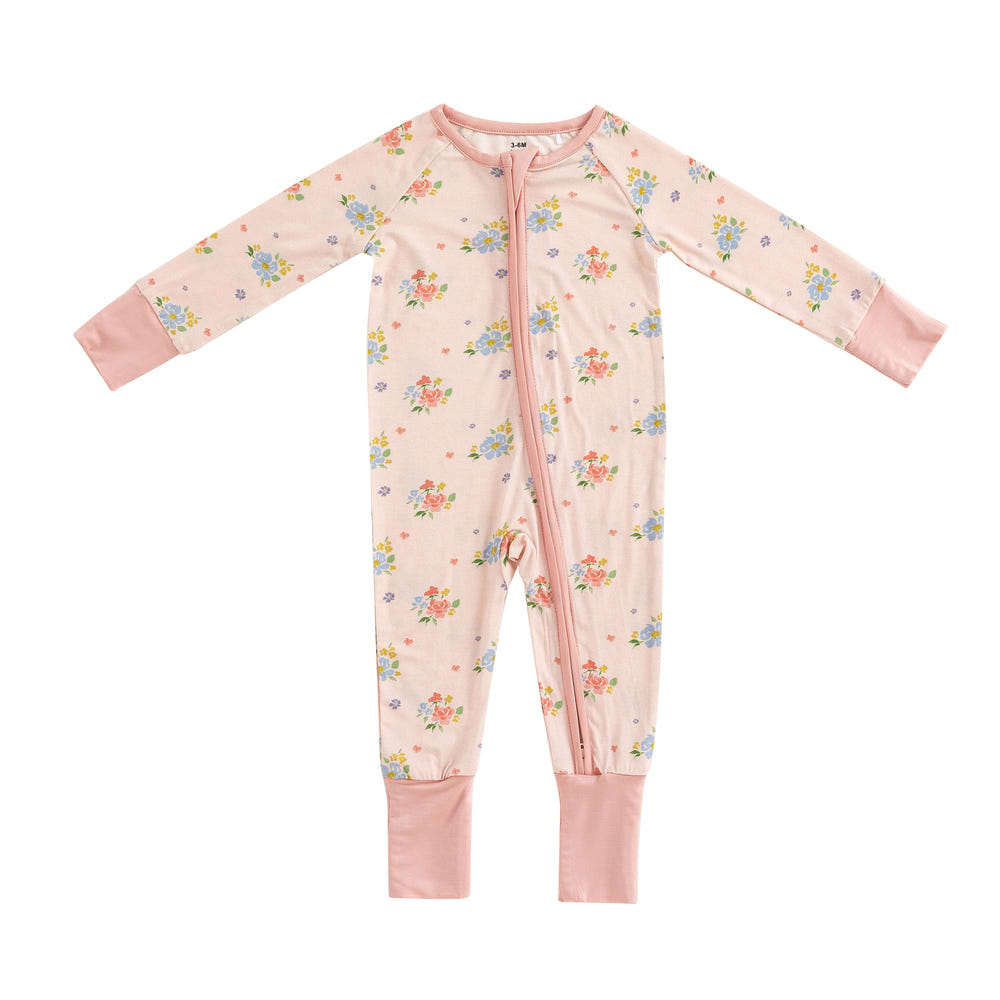 Blush Bloom (Convertible Zip Footies)