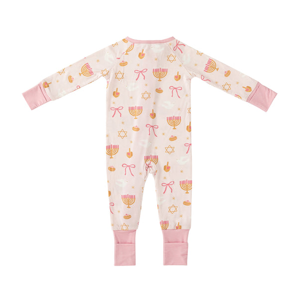 Pretty In Hanukkah (Convertible Zip Footies)