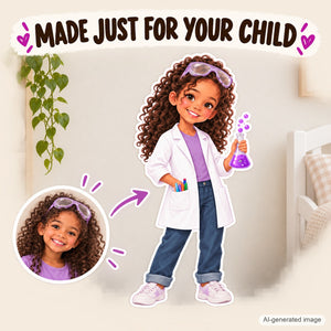 Personalized Scientist Wall Decal from Photo, Dream Job Sticker, image 13