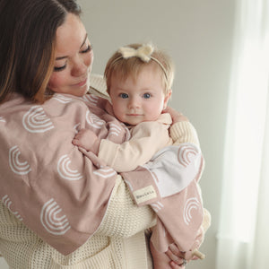 Rainbow Knit Swaddle Blankets