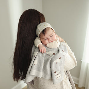 Sheep Knit Receiving Baby Blanket