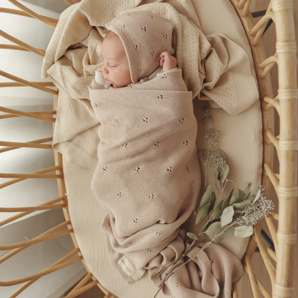 Organic Pointelle Luxury Knit Swaddle Blanket