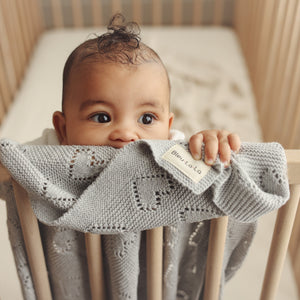 100% Cotton Luxury Knit Heart Swaddle Baby Blanket