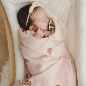 Luxury Knit Mushroom Swaddle Baby Blanket