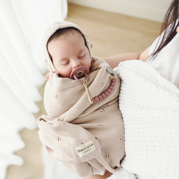 Organic Pointelle Swaddle Blanket + Hat Gift Set