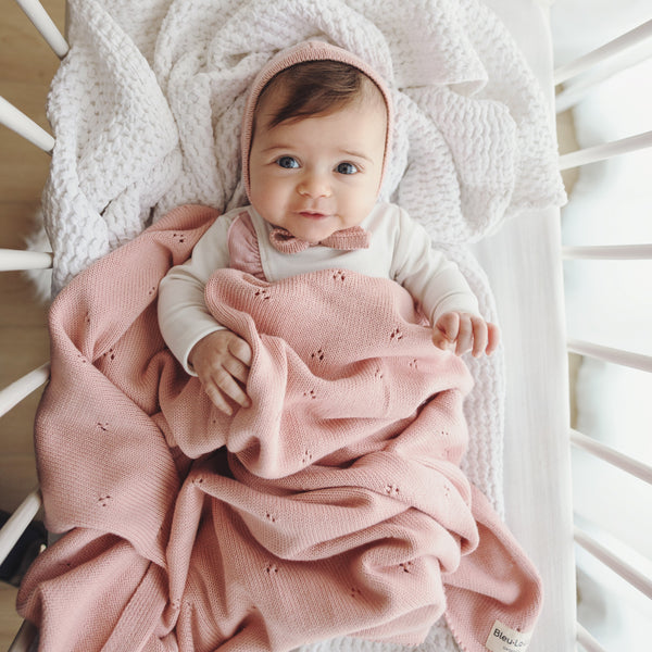 Organic Pointelle Luxury Knit Swaddle Blanket - MOOGCO Baby