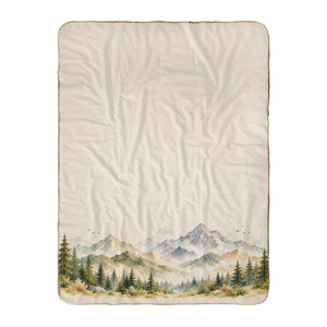 Personalize the Woodland sherpa baby blanket in cream with your baby's name
