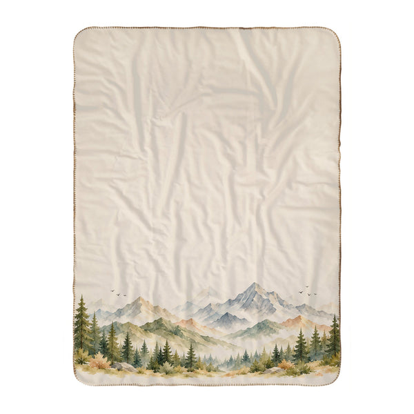 Personalize the Woodland sherpa baby blanket in cream with your baby's name