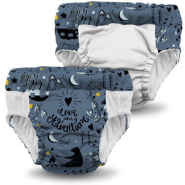 Lil Learnerz Training Pants 2pk - Tula + Kanga Care for potty training, featuring playful Wander design.