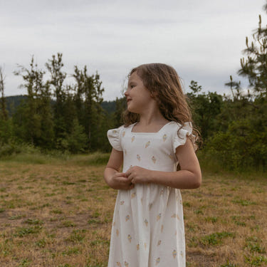 Organic Cutout Back Dress - Ice Cream