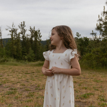 Organic Cutout Back Dress - Ice Cream