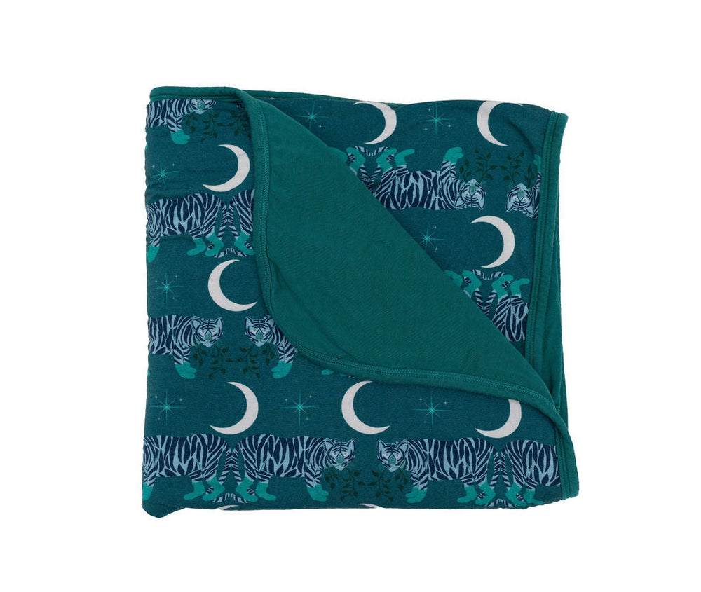 Midnight Tigers Luna Wrap - 47in X 47in double layered blanket