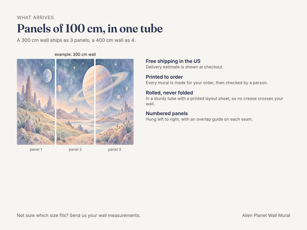 Watercolor Alien Planet Wall Mural, image 8