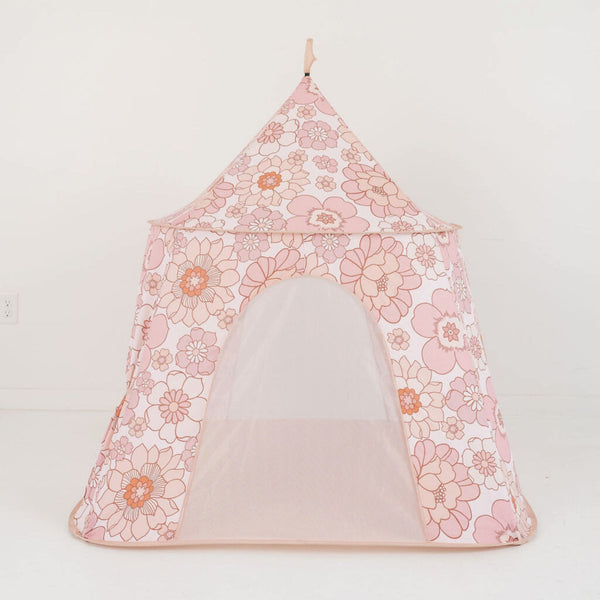 Colorful Blooms Play Tent for babies, featuring a fun design, perfect for indoor and outdoor playtime adventures.