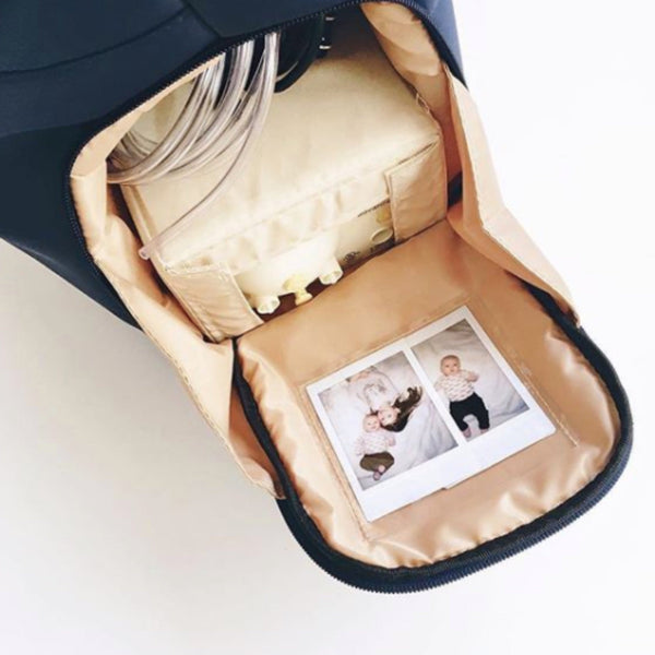 Sarah Wells Abby Breast Pump Tote – Real Leather Straps – Insulated Pockets, Laptop Storage & Easy-Clean Interior