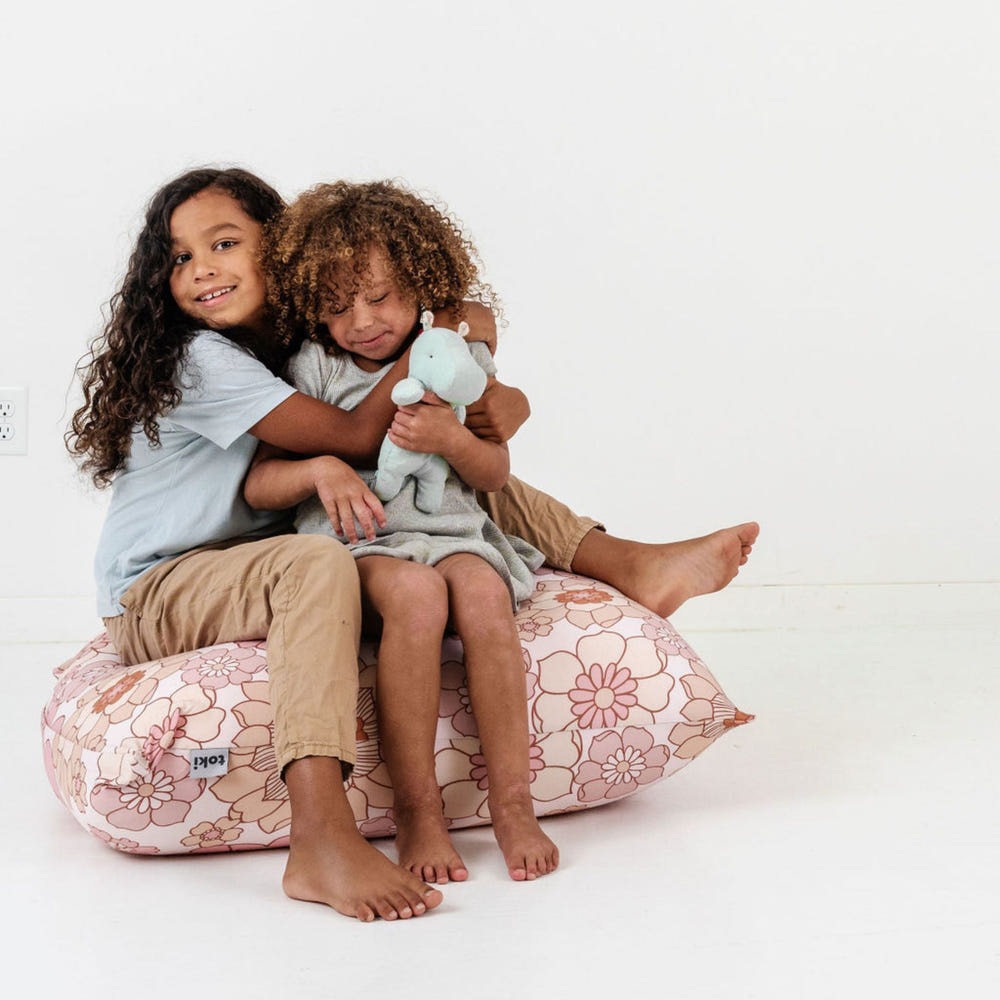 Cozy Blooms Bean Bag for babies, perfect for lounging and playtime in a stylish design.