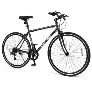 26 Inch Mountain Bike Adjustable with 6-Speed and All-terrain Rubber Wheels
