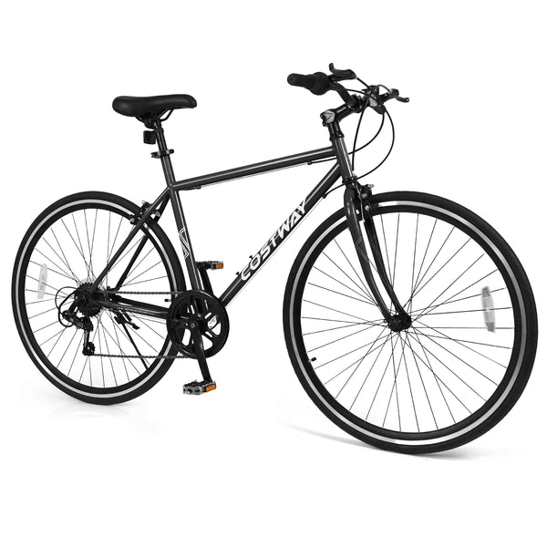 26 Inch Mountain Bike Adjustable with 6-Speed and All-terrain Rubber Wheels