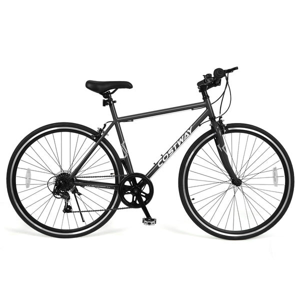 26 Inch Mountain Bike Adjustable with 6-Speed and All-terrain Rubber Wheels