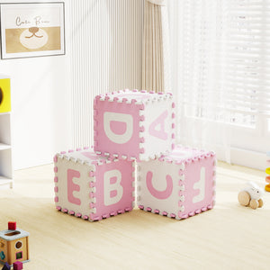 26 Pieces Interlocking ABC Play Mats with Detachable Letters