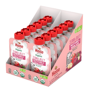 Holle Baby Food Pouches - Organic Fruit & Veggie Puree - Zebra Beet